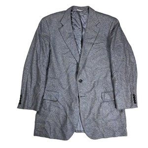 Ben Silver x Aquascutum x Zegna 100% Cashmere Melange Gray Blue Blazer US 44R
